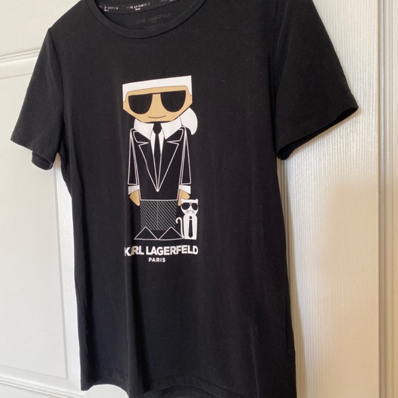 Karl Lagerfeld Paris Black Tee Shirt - Picture 2 of 4